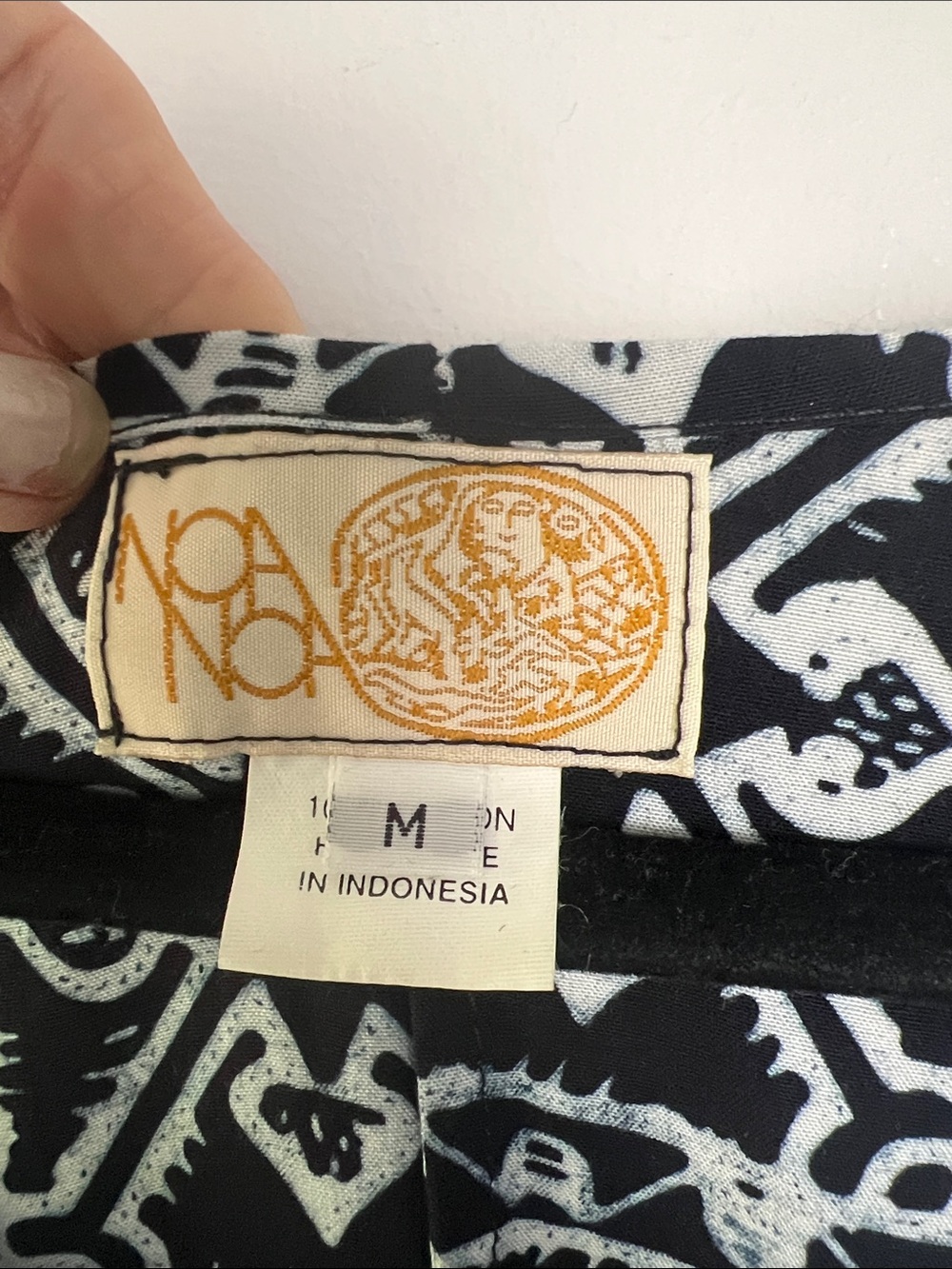 VTG NOA NOA Hawaii Medium Black White Batik Pattern Layered Handmade Maxi Dress - Picture 8 of 10